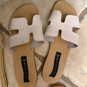 Steve Madden Cream Slide Sandals
